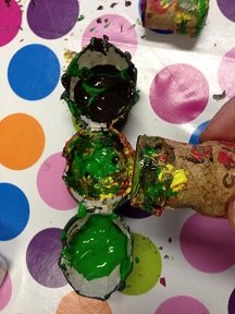 arbre automne avec des bouchons en liege peinture 2