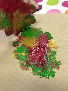 empreinte feuille automne peinture 5