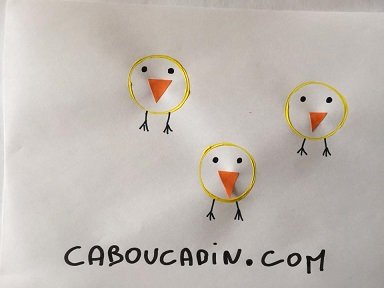 poussins avec empreinte rouleau papier toilette 10