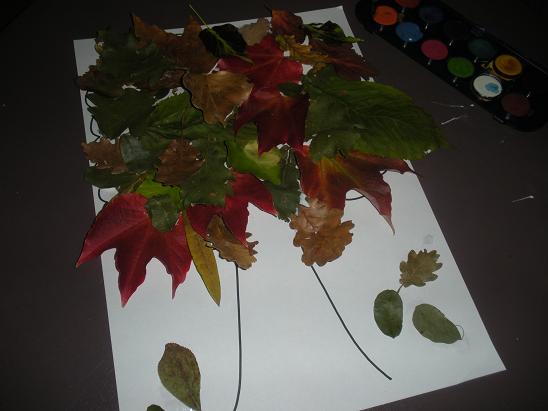 faire un arbre automne avec des feuillers d u0026 39 arbre mortes