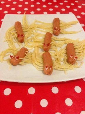 chenille avec saucisses spaghetti 8