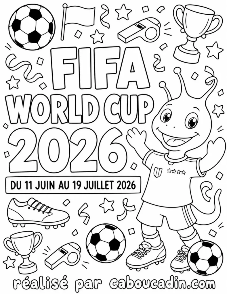 Coloriages Coupe du Monde de football pour enfants coloriage coupe du monde foot 1
