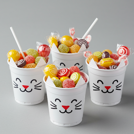 Bricolage Pâques enfants : Gobelets en lapin remplis de bonbons gobelet lapin bonbons paques 30