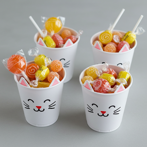 Bricolage Pâques enfants : Gobelets en lapin remplis de bonbons gobelet lapin bonbons paques 40