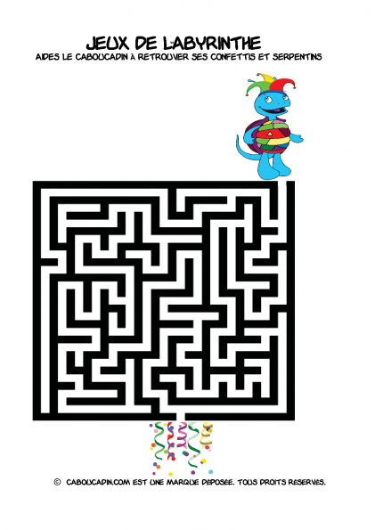 Jeu de labyrinthe du Carnaval niveau 3