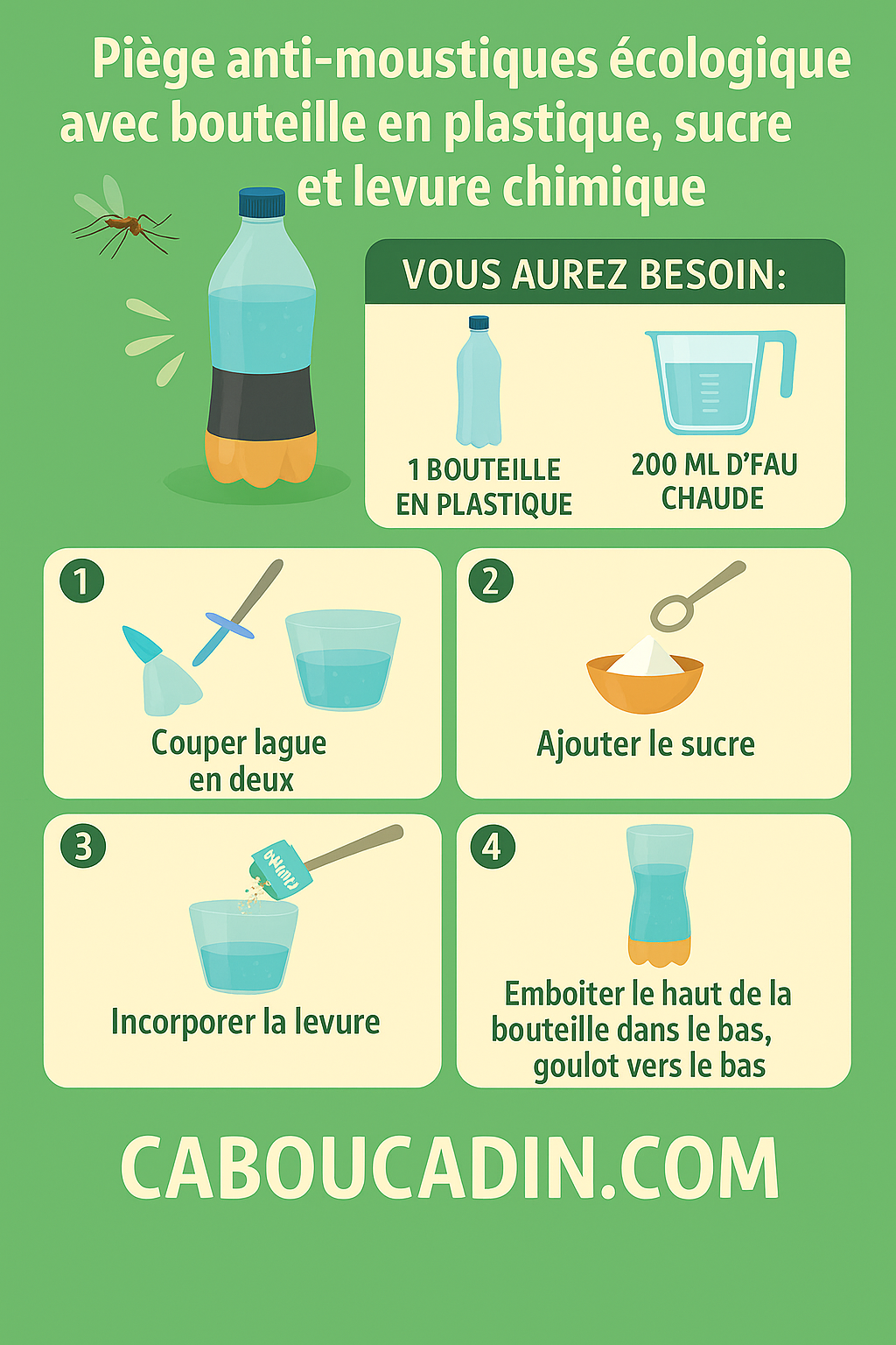 Piège anti moustiques écologiques tuto piege a moustiques caboucadin