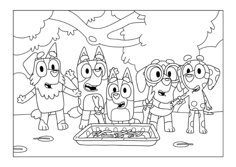 Coloriages de Bluey et de Bingo - caboucadin