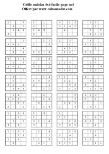 grille-sudoku-4×4-niveau-facile-page-1