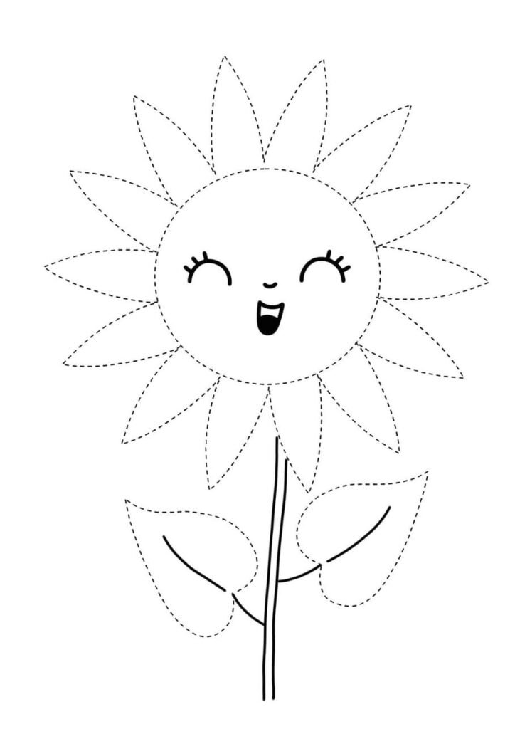 apprendre dessiner pointilles fleur 5