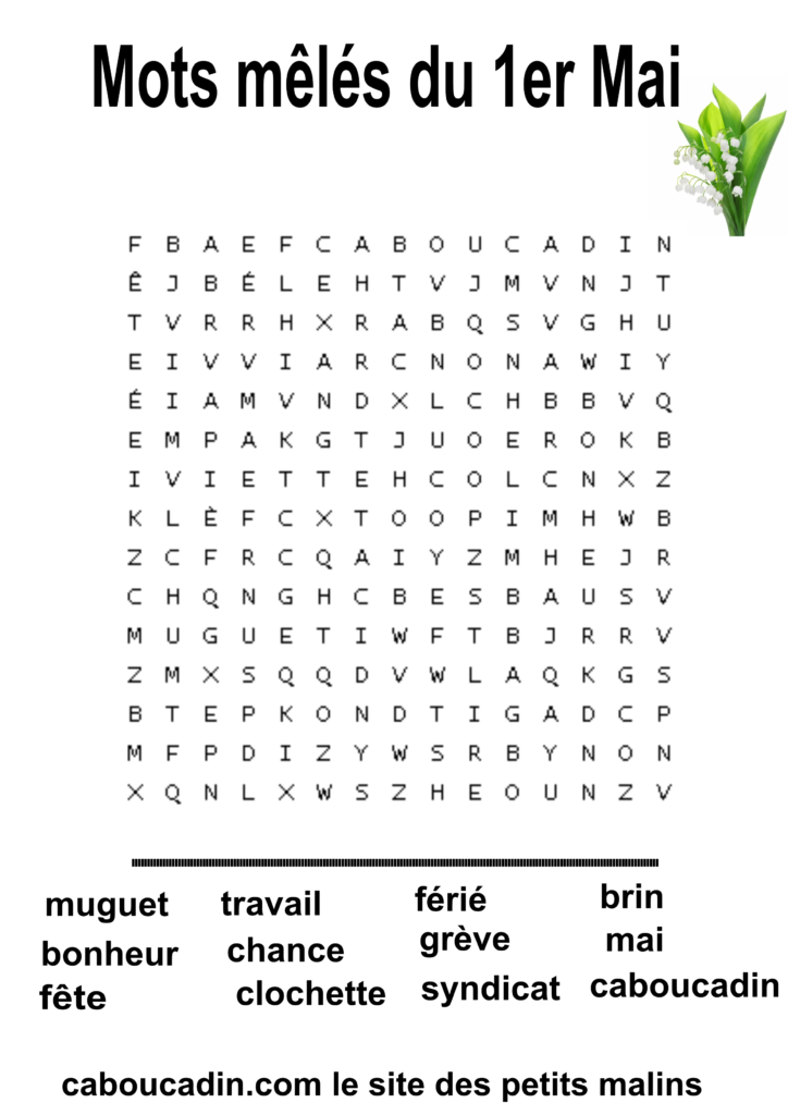 grille mots meles 1er mai muguet 8