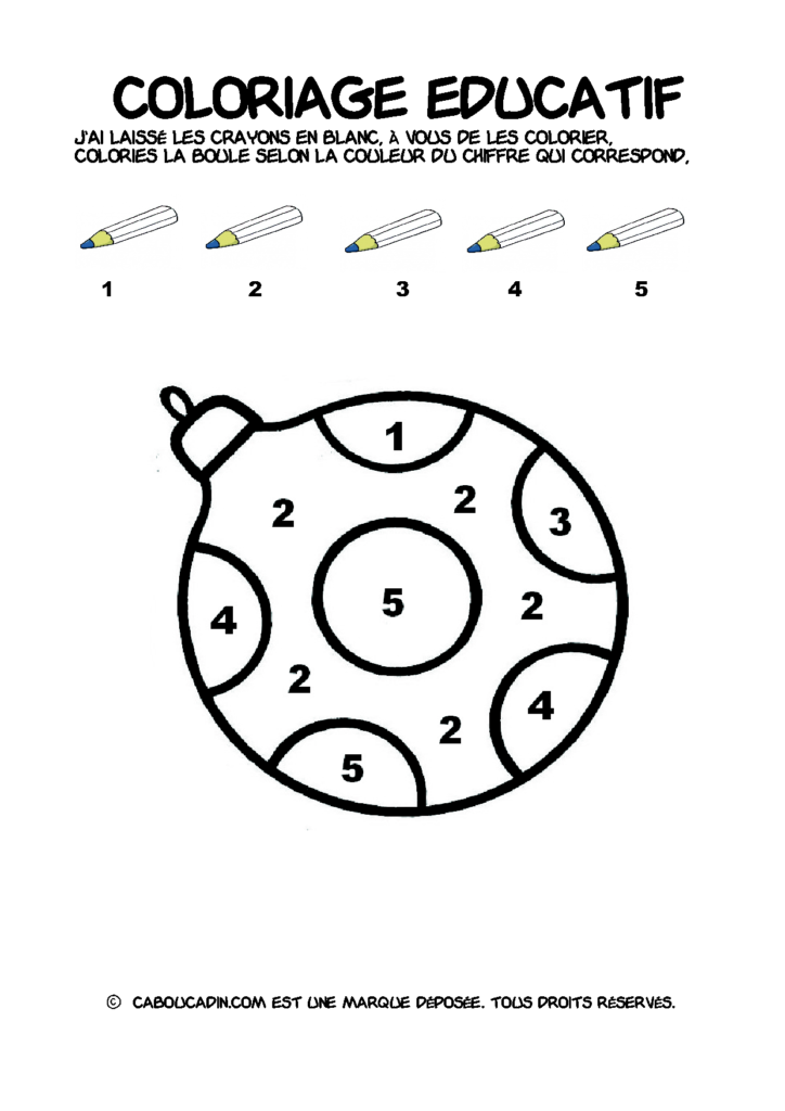 coloriage magique boule noel 16