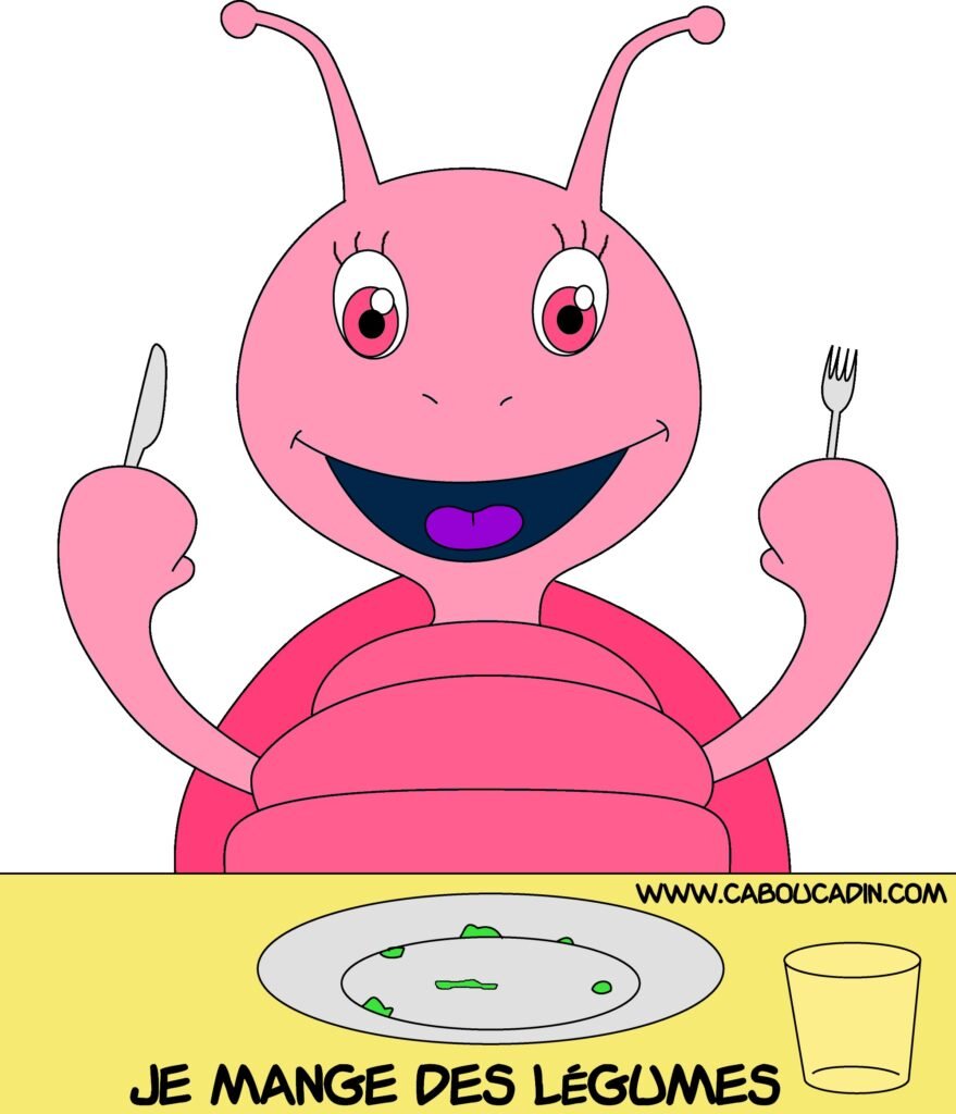 je mange des legumes filles