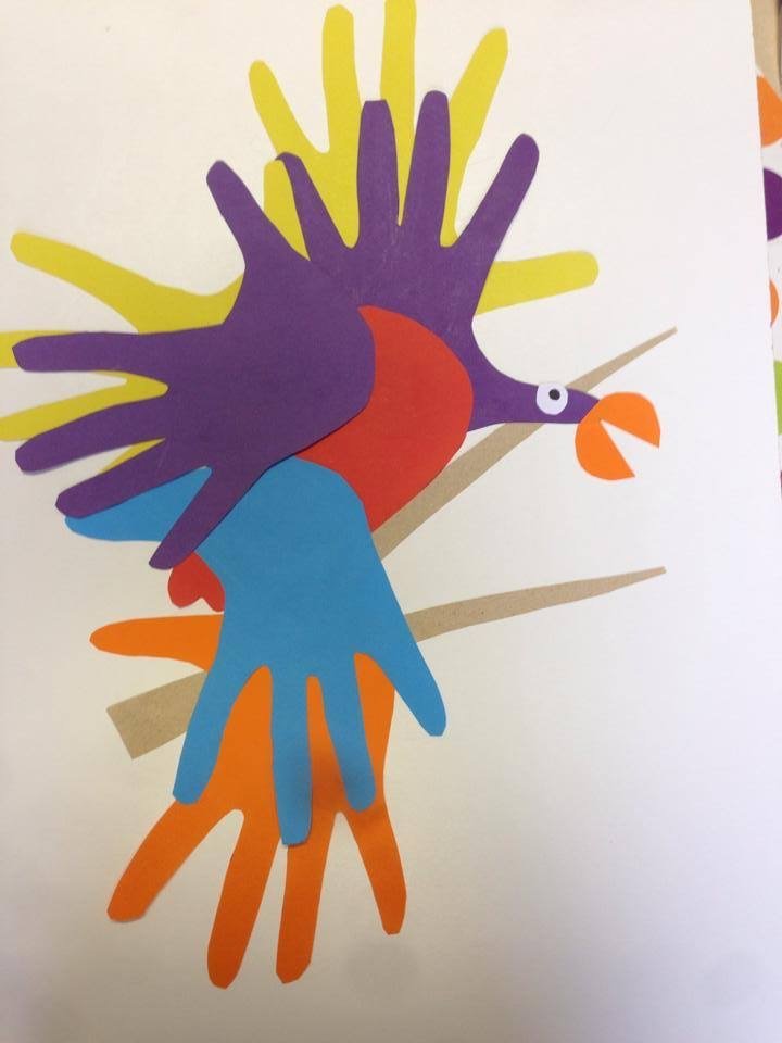 Fabrique ton perroquet avec des empreintes de mains perroquet empreintes mains 5