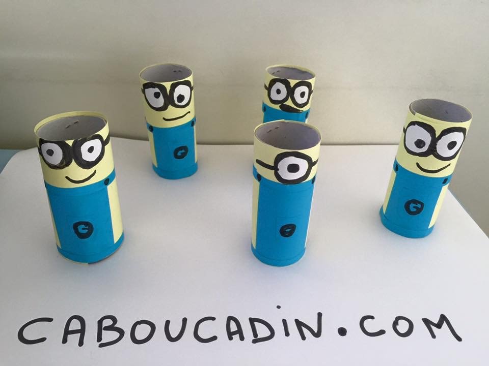 Fabrique tes personnages Minions avec des rouleaux en cartons personnage mignion avec rouleau carton 8
