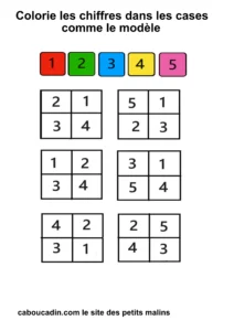 10 fiches maternelles : Apprendre à reconnaître les chiffres de 1 à 5 fiche-maternelle-colorie-chiffres-de-1-a-5-fiche-1