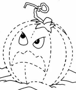 coloriage citrouille halloween en pointille