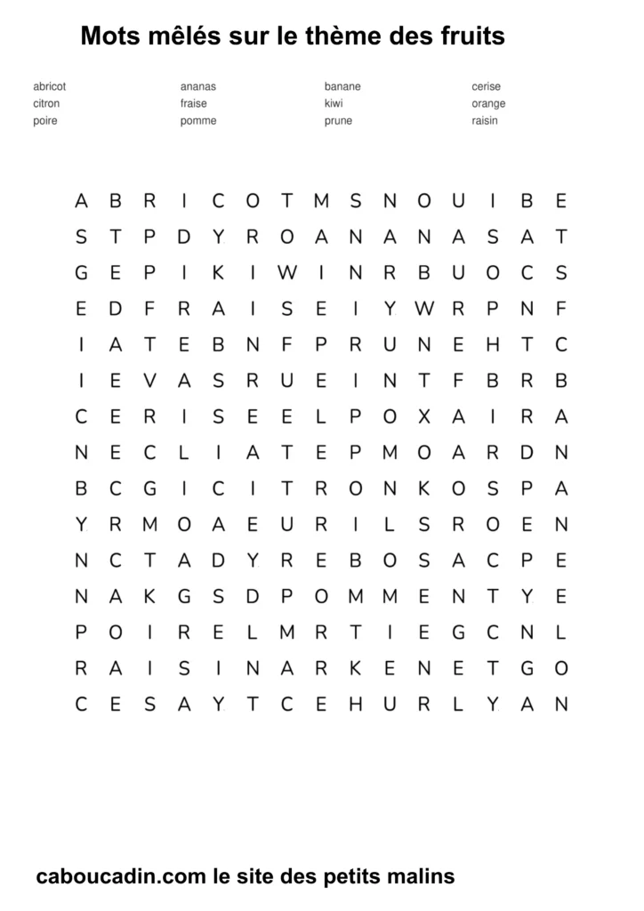mots meles fruits 8