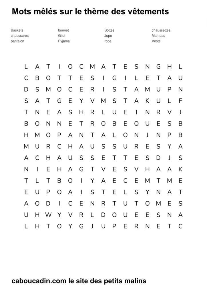 mots meles vetements 7