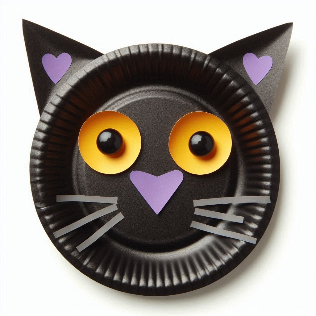 chat noir halloween assiette carton 3