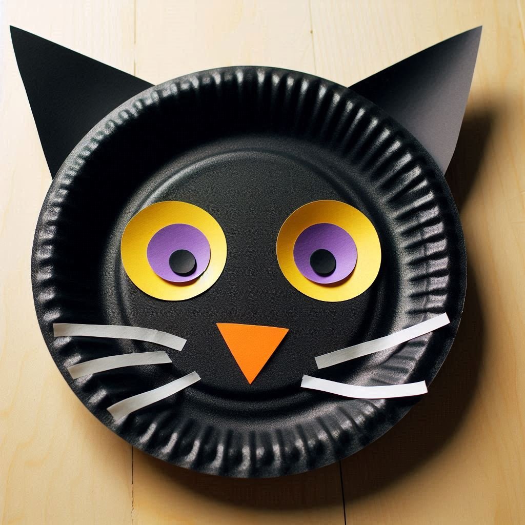 chat noir halloween assiette carton 5