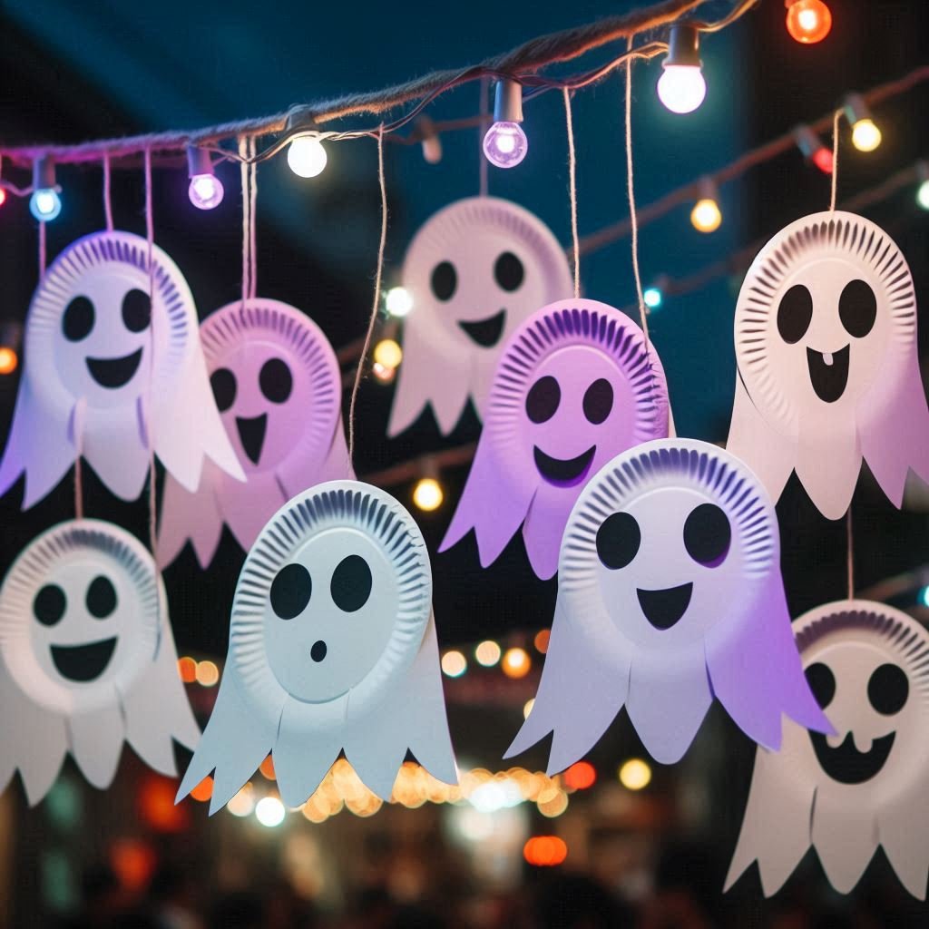 fantome volants avec assiette en carton