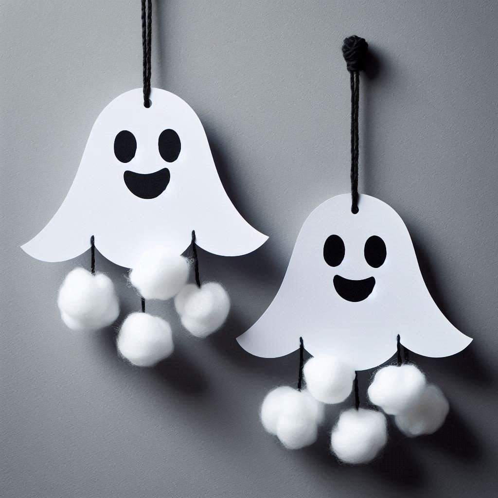 fantomes halloween avec boules de coton 12
