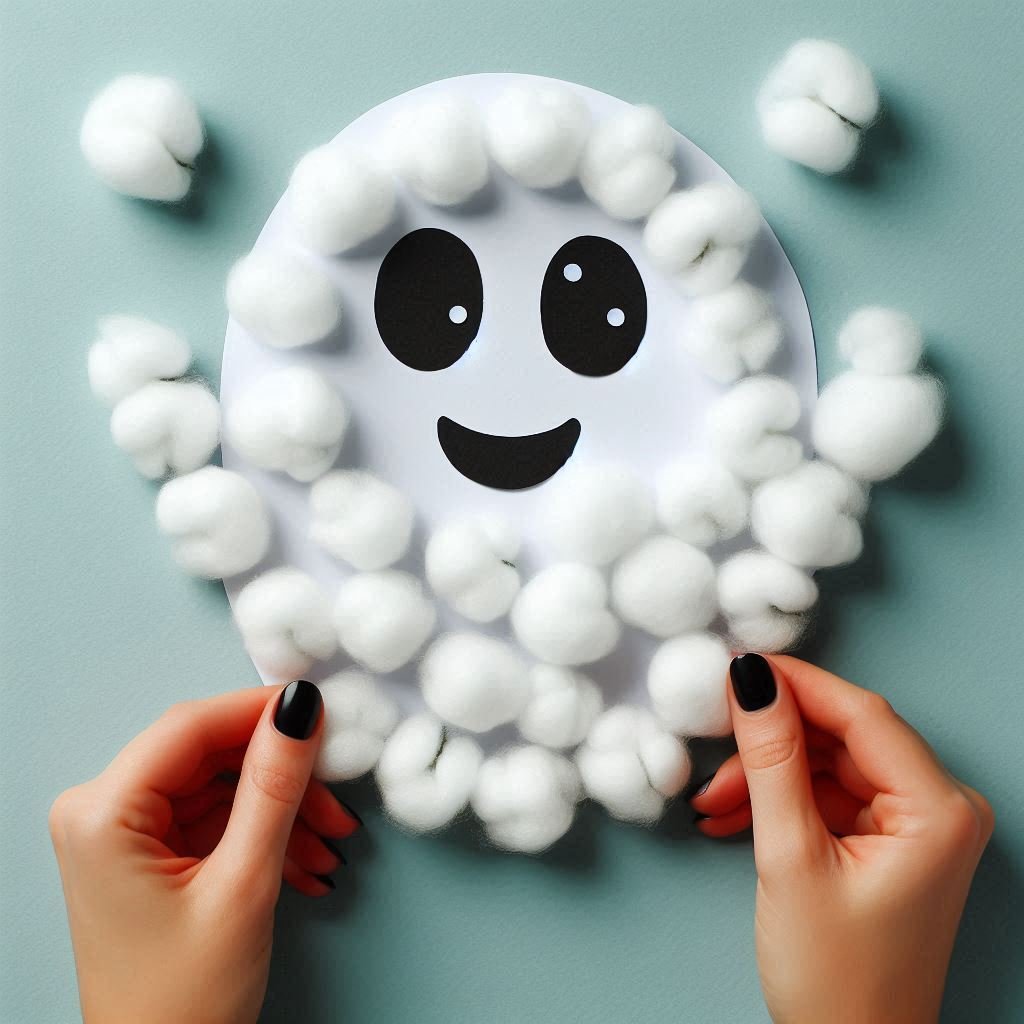 fantomes halloween avec boules de coton 9