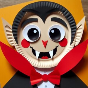 Vampire d'Halloween avec une assiette en carton halloween-assiette-carton-2