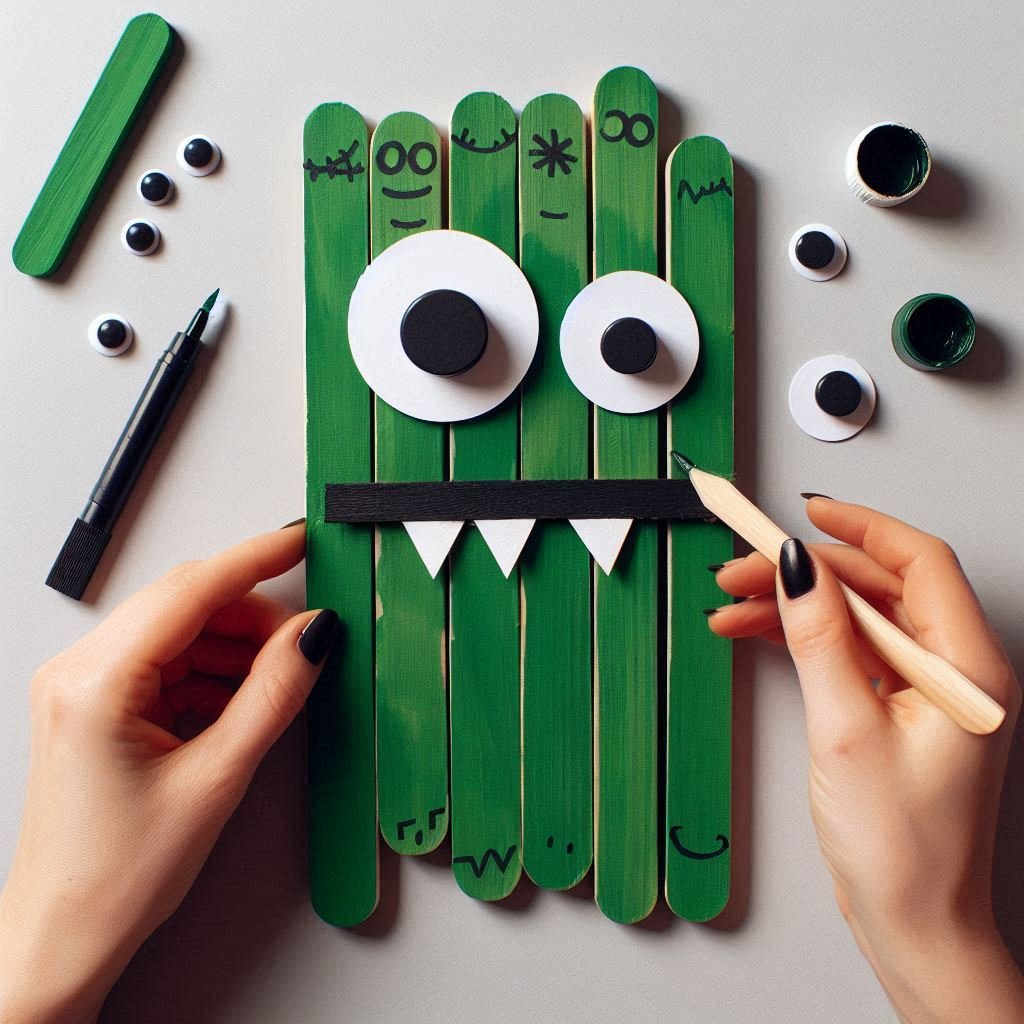 monstre halloween batonnets en bois 2