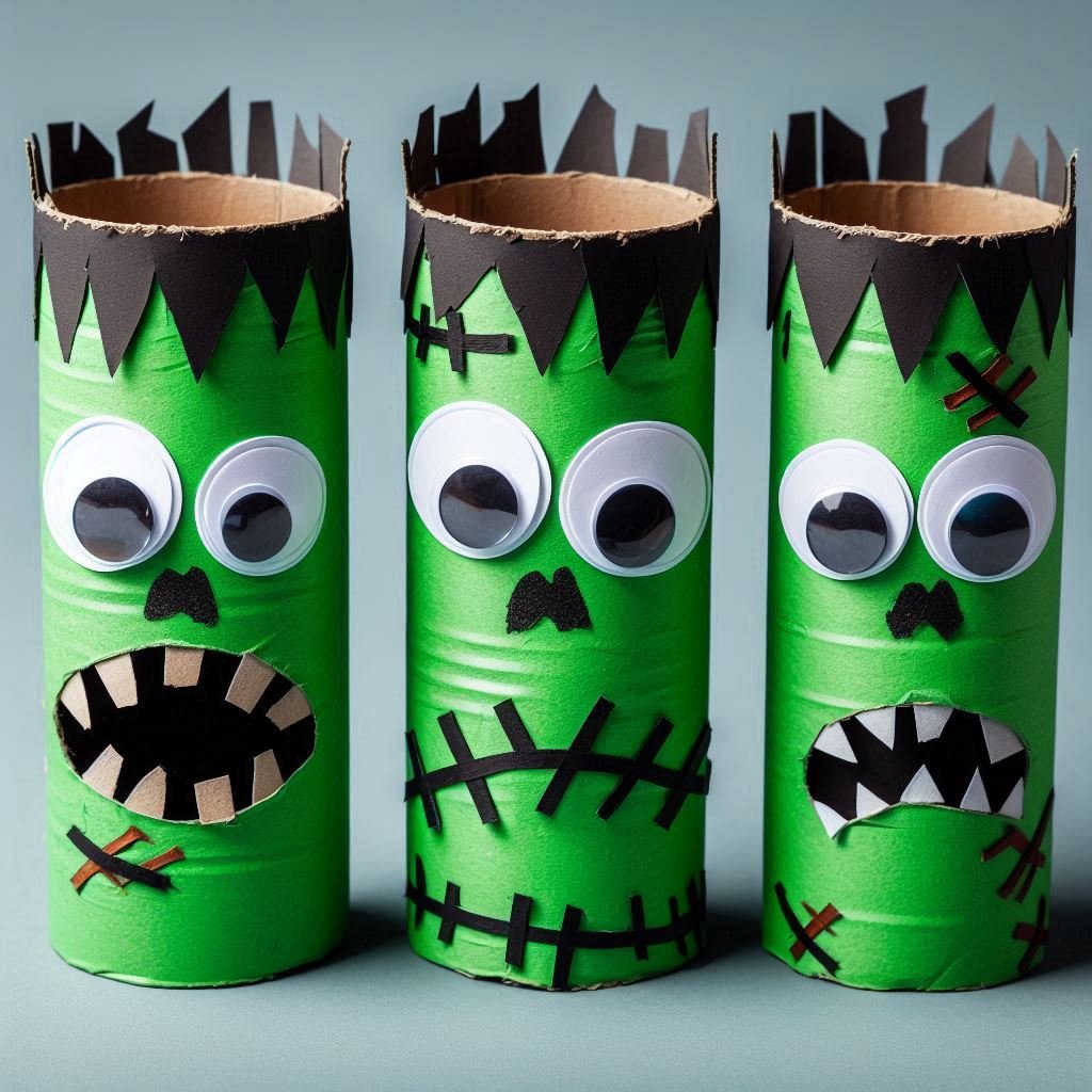 Monstres Frankestein avec rouleau en carton monstres frankestein avec rouleau carton 3
