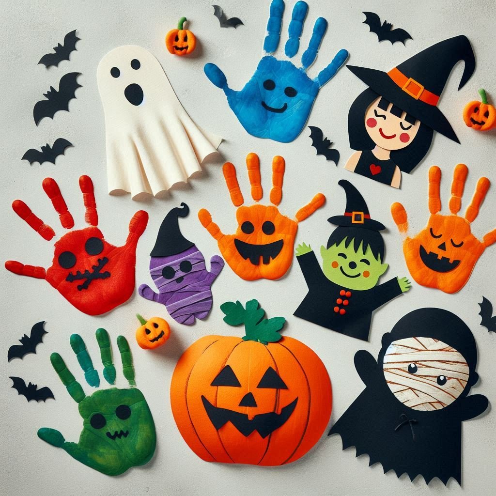 personnages halloween empreintes mains 3