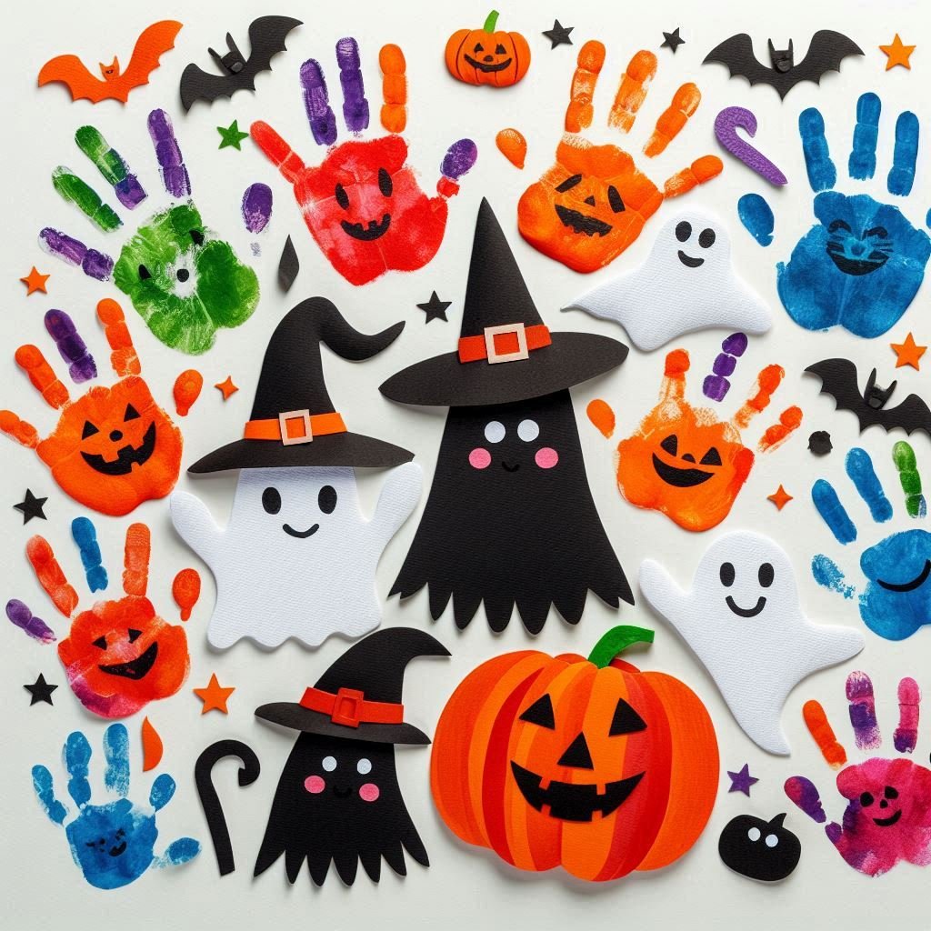 personnages halloween empreintes mains 5