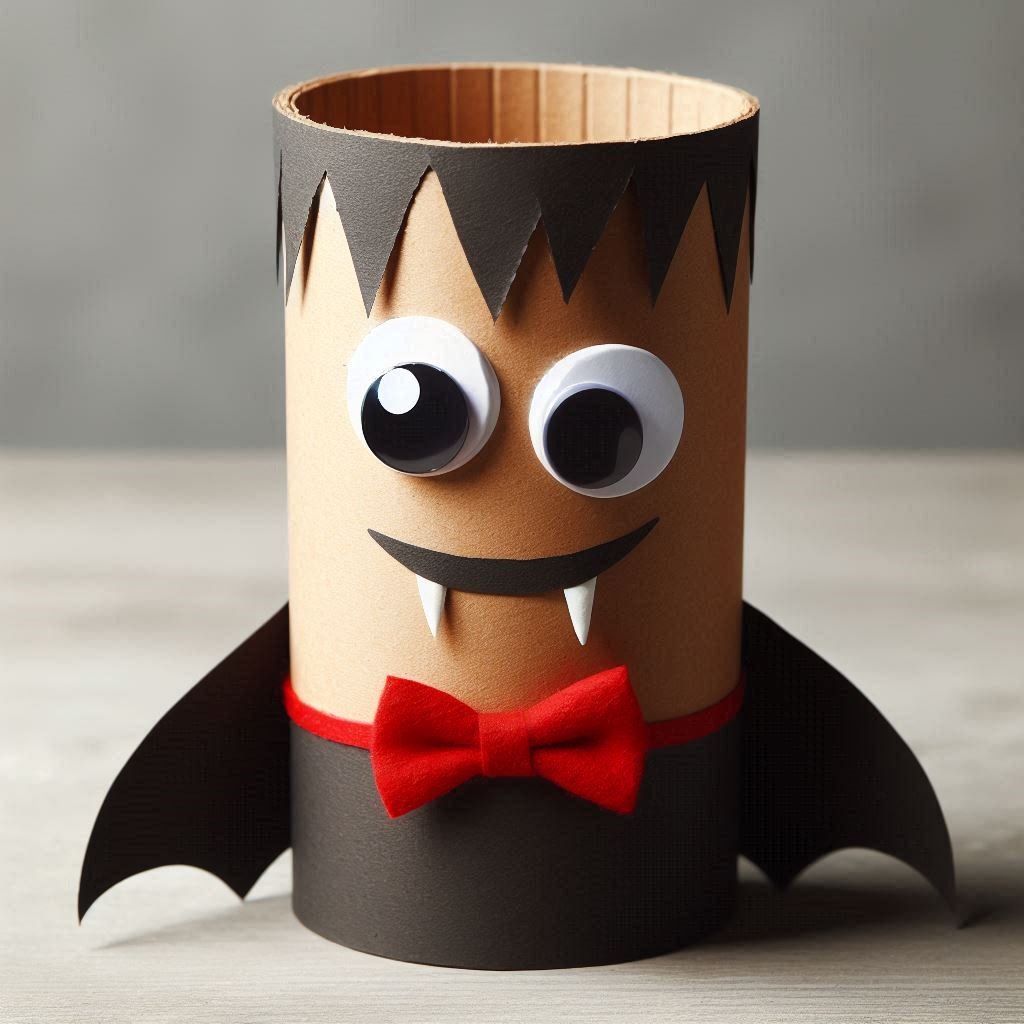 Bricolage Halloween: Vampire avec un rouleau en carton vampire Halloween rouleau en carton 10