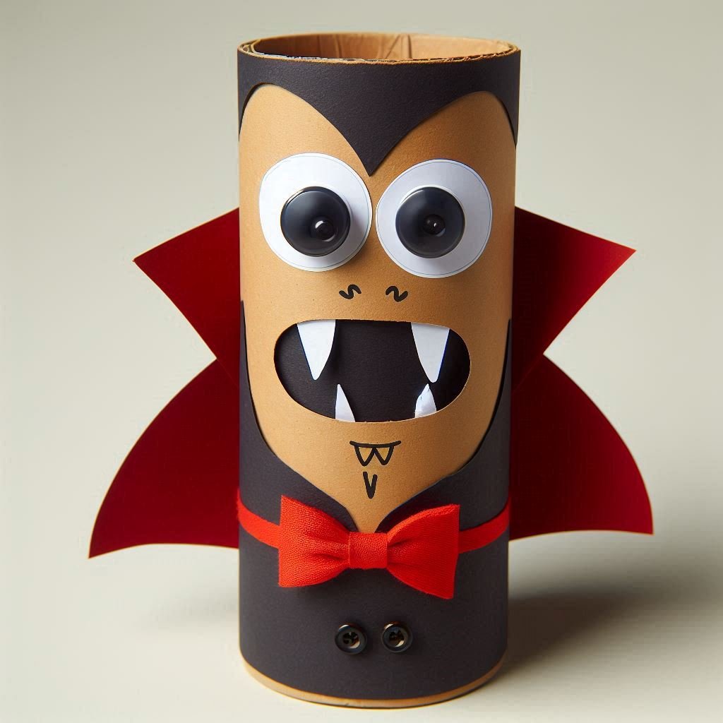 Bricolage Halloween: Vampire avec un rouleau en carton vampire Halloween rouleau en carton 11