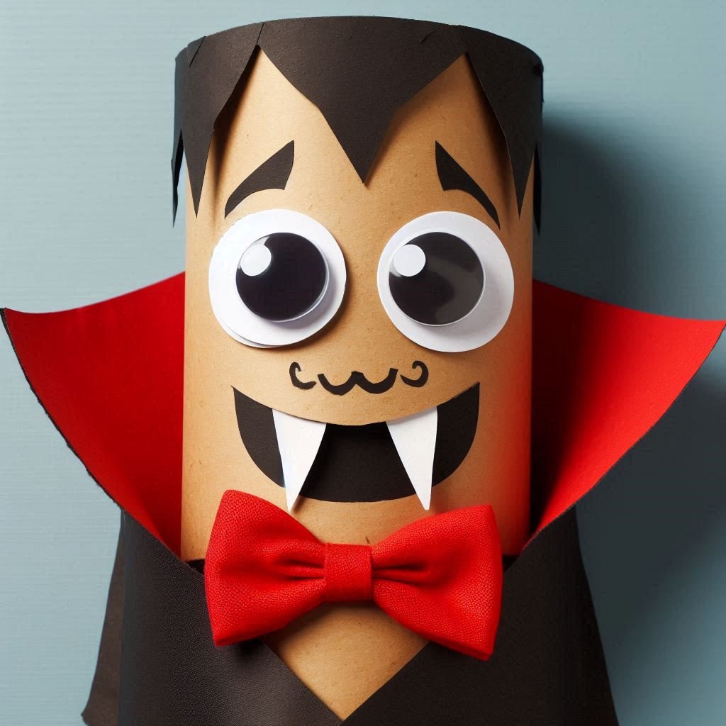 Bricolage Halloween: Vampire avec un rouleau en carton vampire Halloween rouleau en carton 8