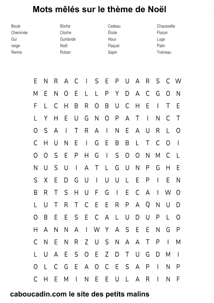 grille mots meles sur noel 10