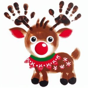 Personnages de Noël avec des empreintes de mains Personnages de Noël avec des empreintes de mains