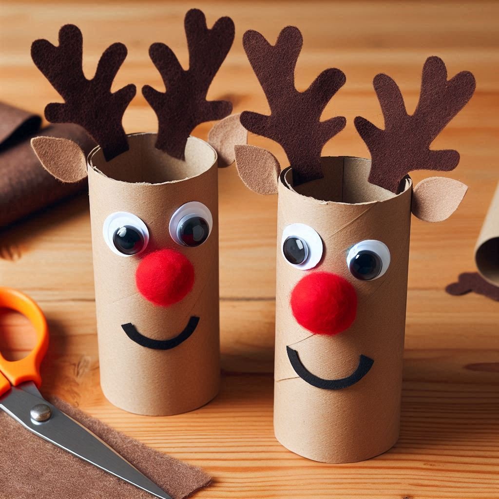 renne noel avec rouleau en carton 1