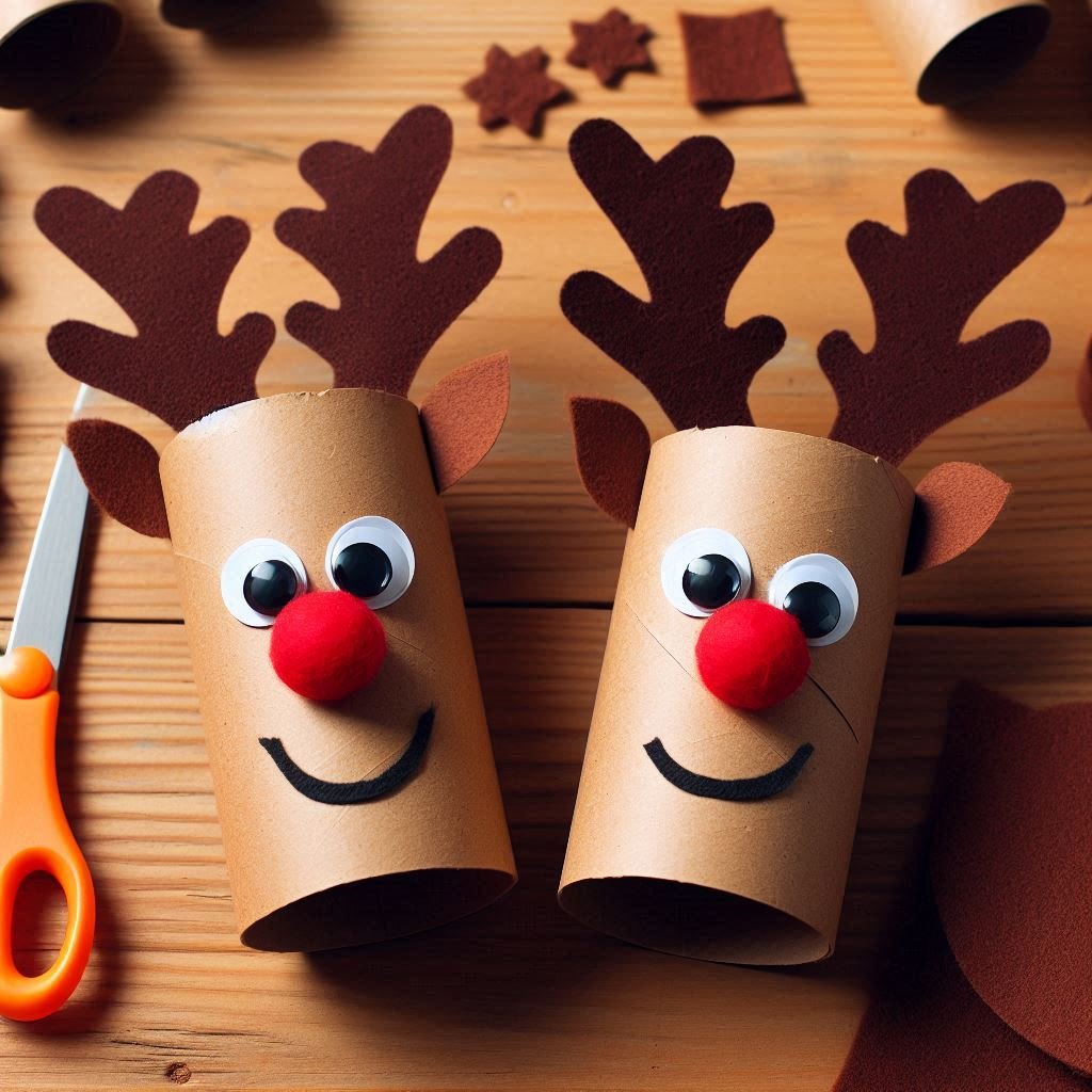 renne noel avec rouleau en carton 3