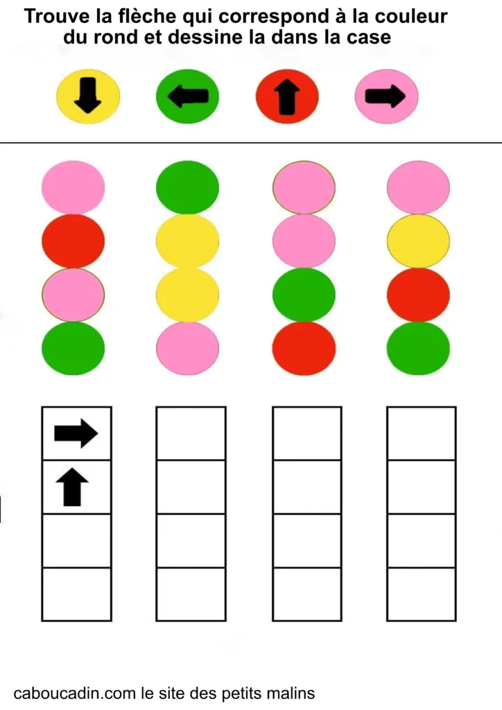 fiche maternelle apprendre les directions