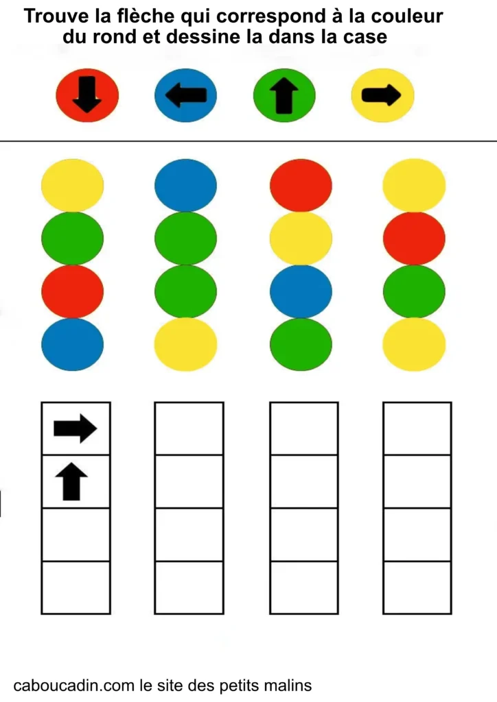 fiche maternelle apprendre les directions