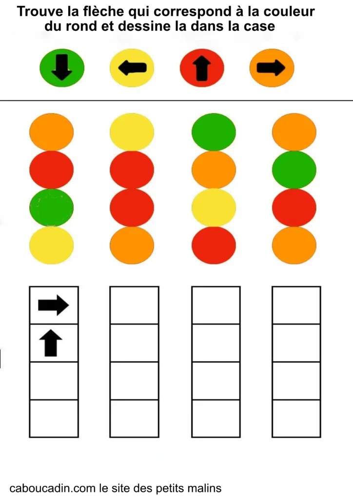 fiche maternelle apprendre les directions