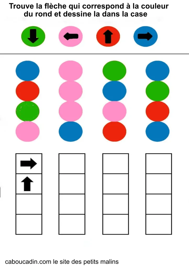 fiche maternelle apprendre les directions