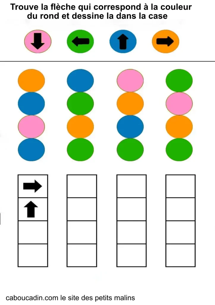 fiche maternelle apprendre les directions