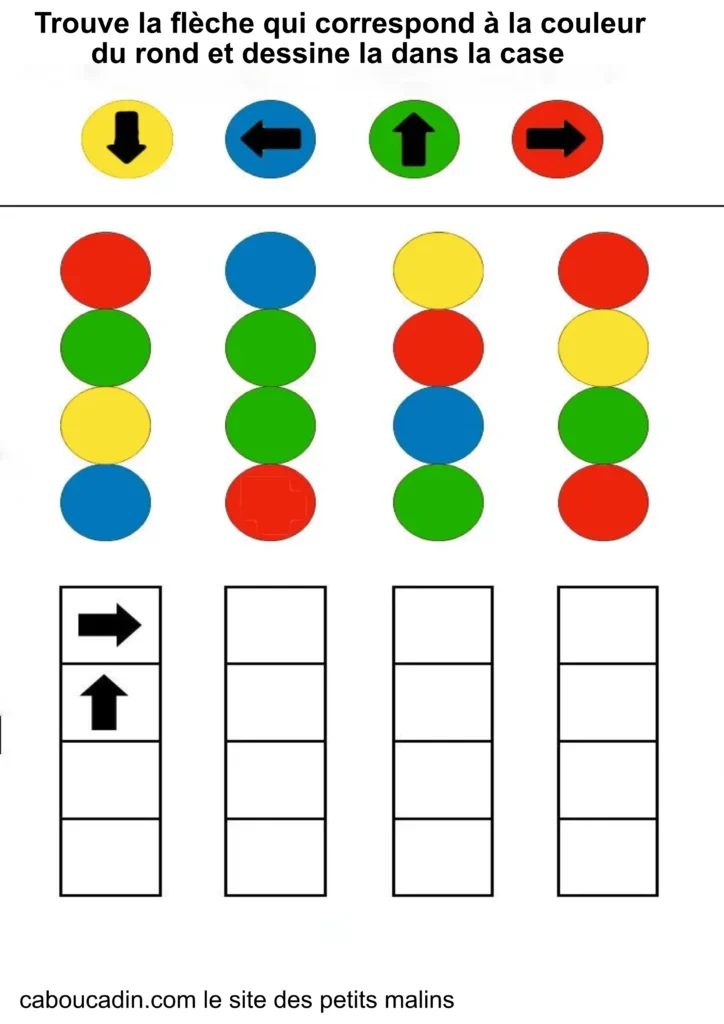 fiche maternelle apprendre les directions