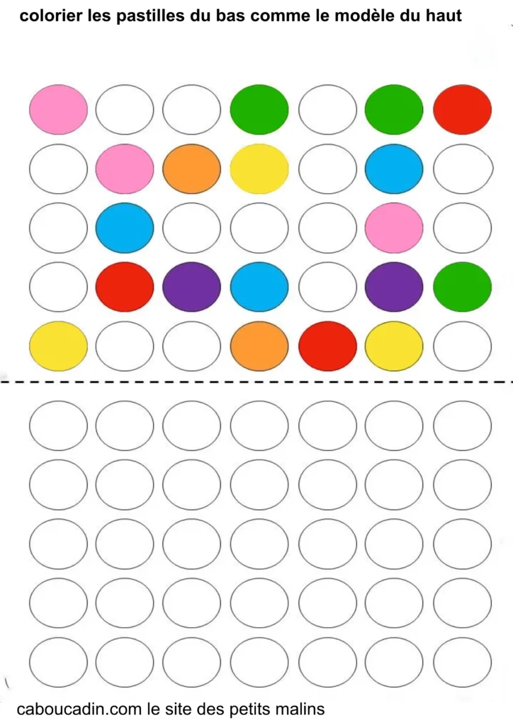 fiche maternelle couleurs GS et CP