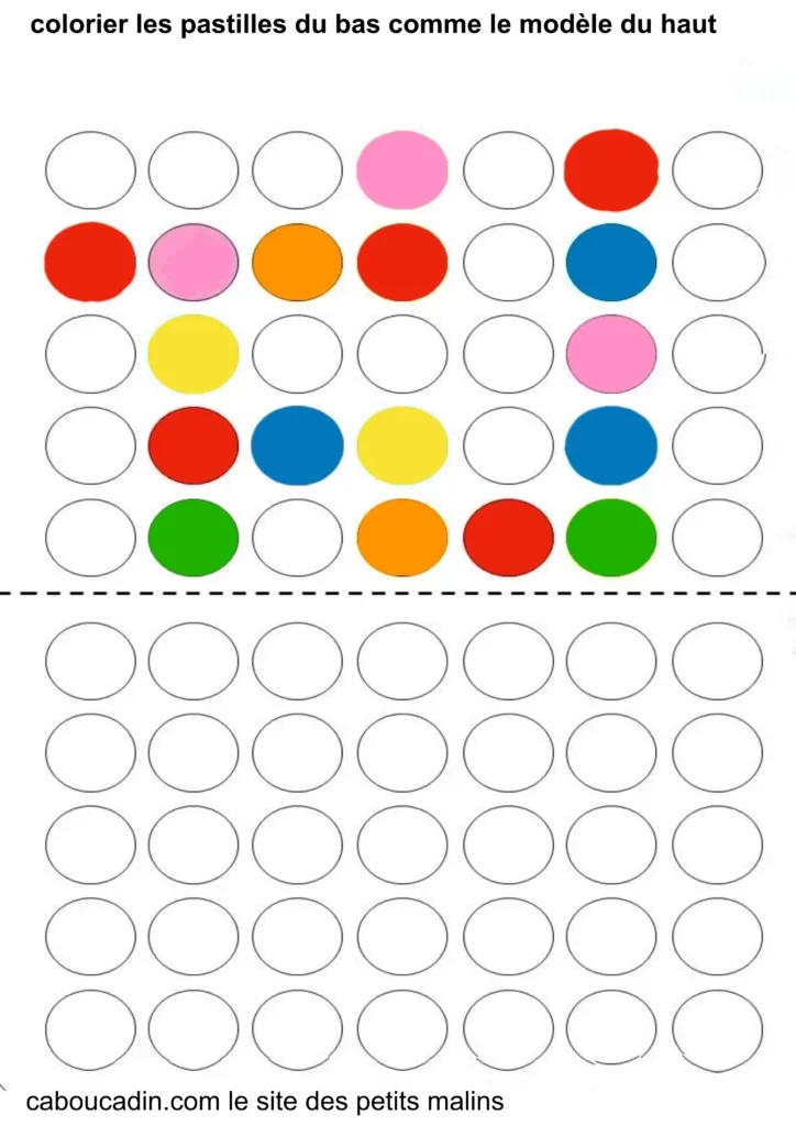 fiche maternelle couleurs GS et CP