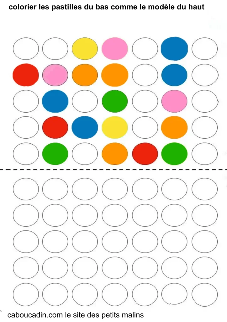 fiche maternelle couleurs GS et CP