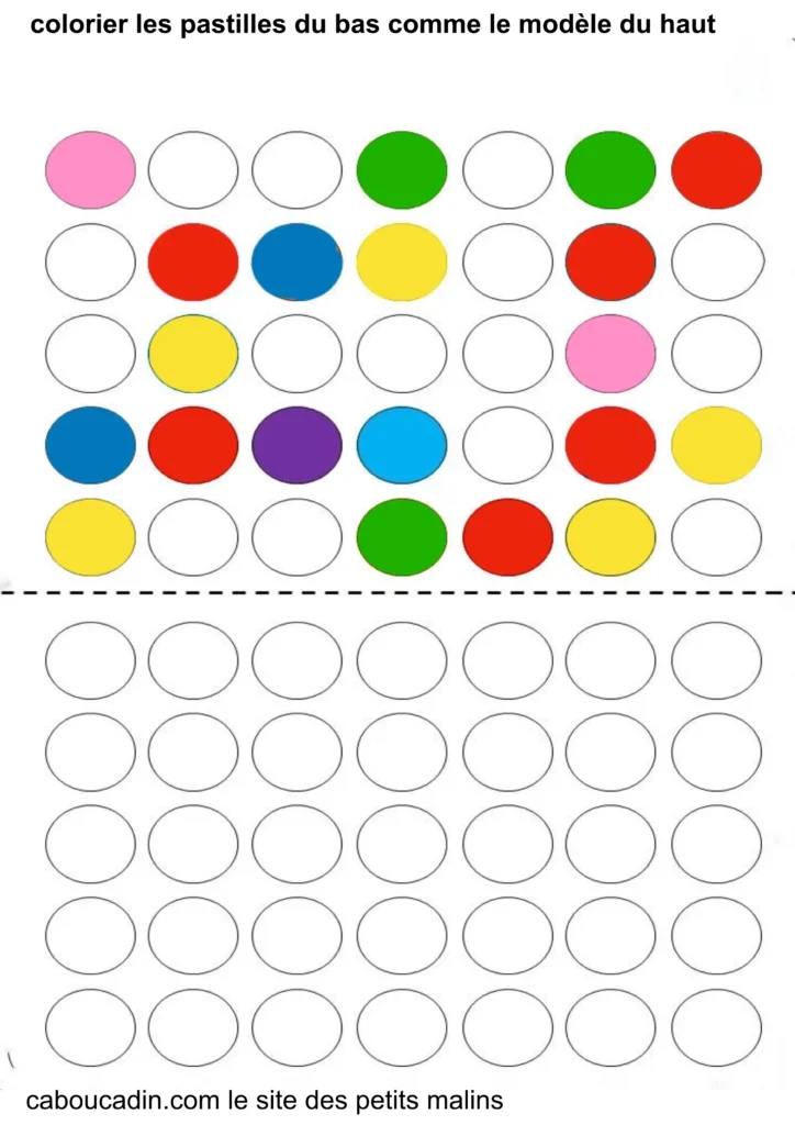 fiche maternelle couleurs GS et CP