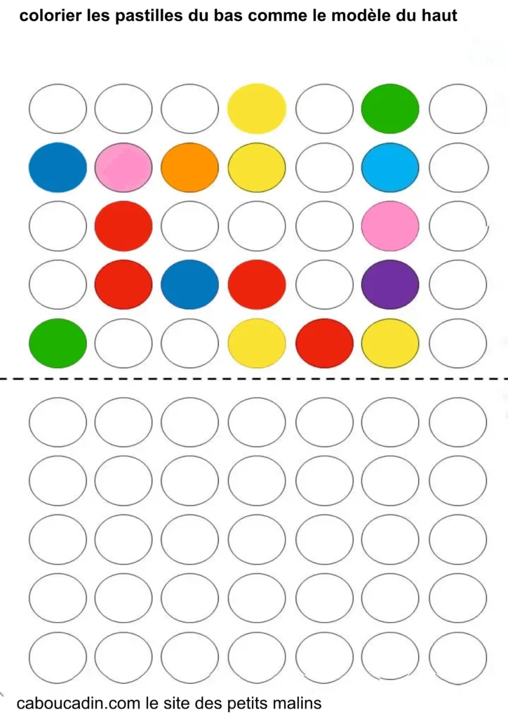 fiche maternelle couleurs GS et CP